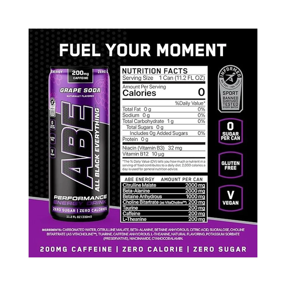 Applied Nutrition ABE Energy Drink Grape 330ml 2