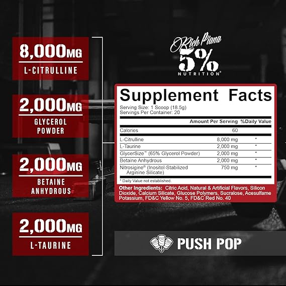 5% Nutrition Full AF Pre-workout Stim Free Push Pop 370g 3