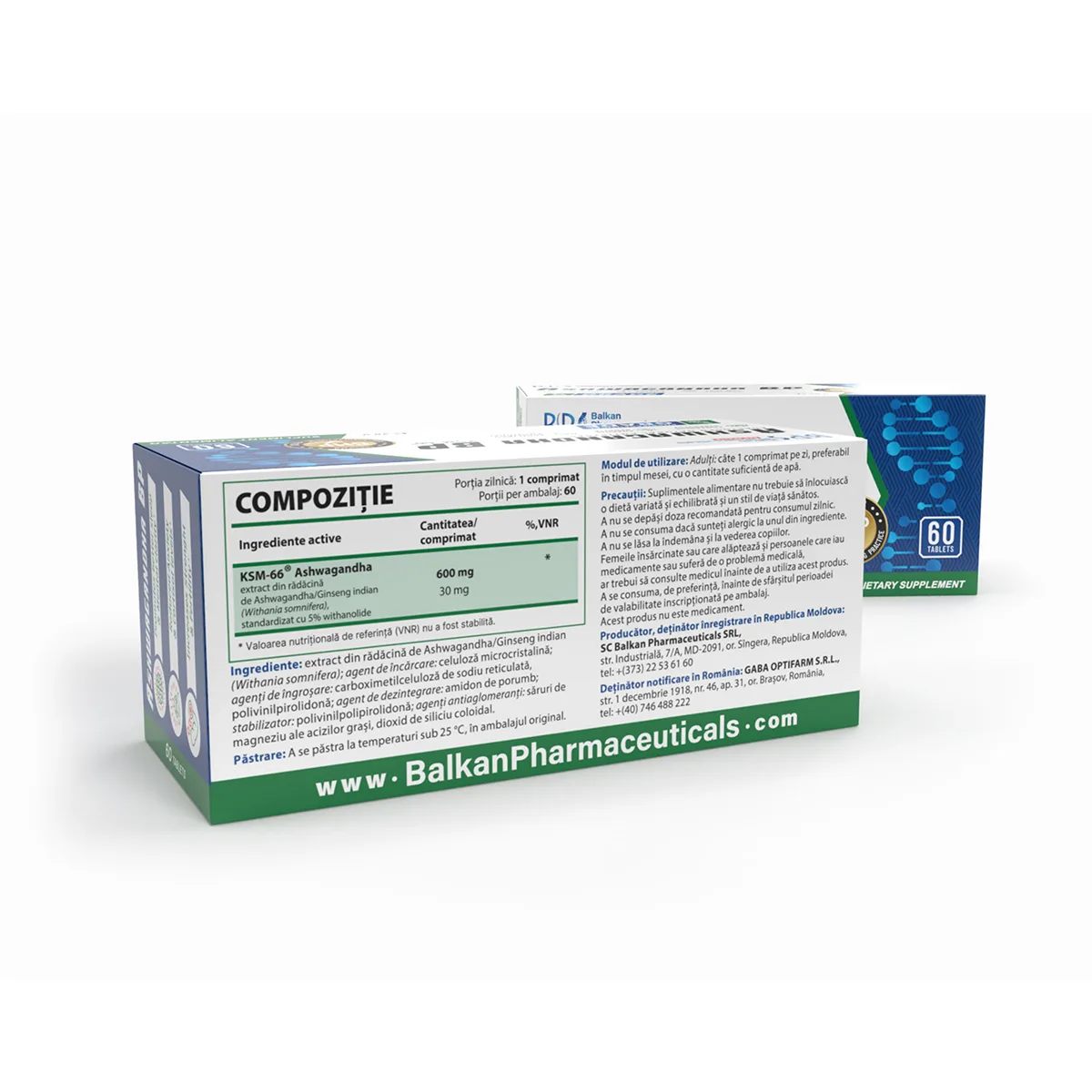 Balkan Pharmaceuticals Ashwaganda 60 capsule KSM 66 2