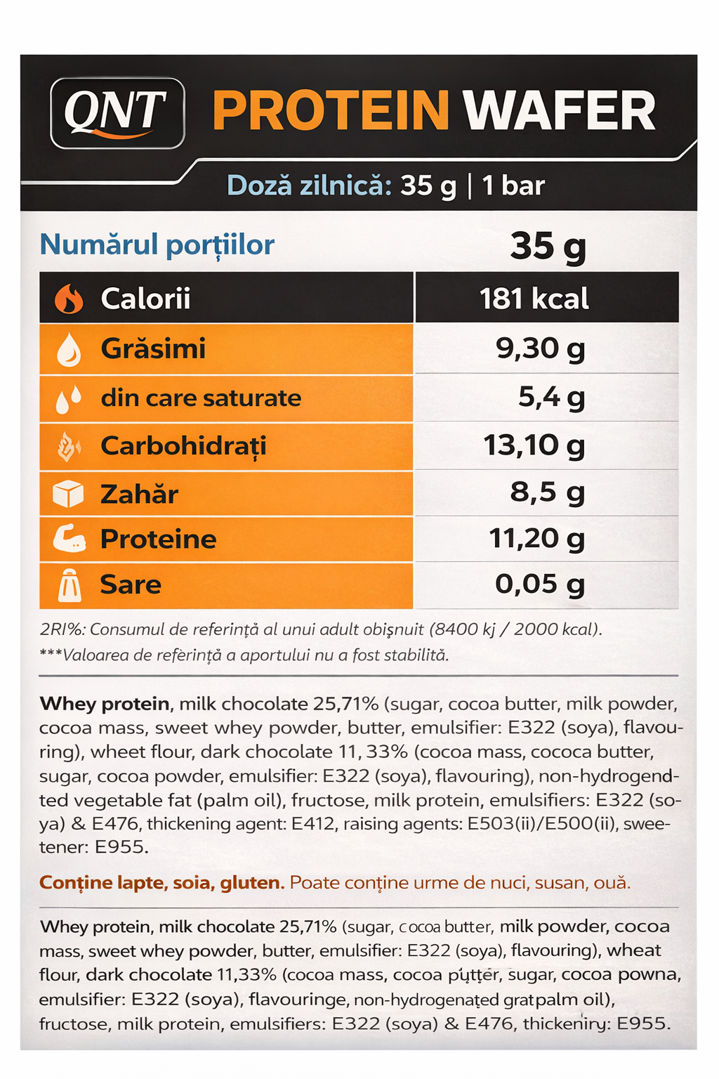 QNT Protein Wafer Vanilla Yogurt 35g 2