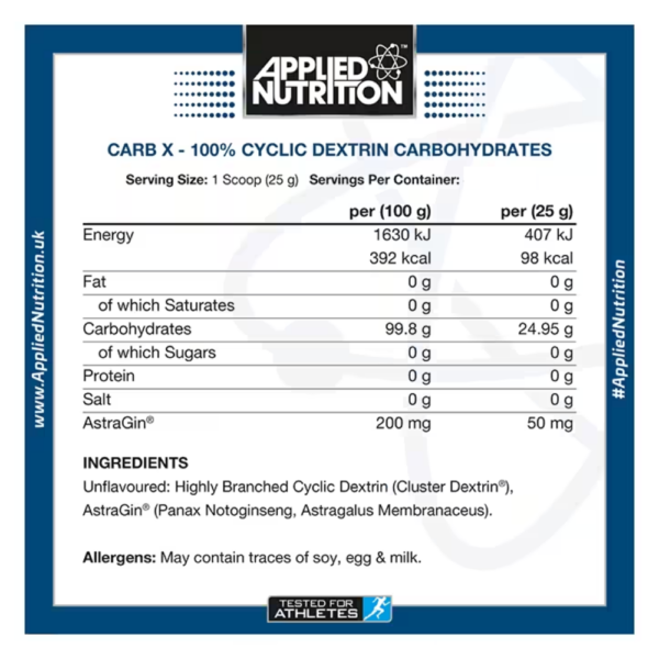 Applied Nutrition Carb X  Cyclic Dextrin Unflavoured 1200g 2