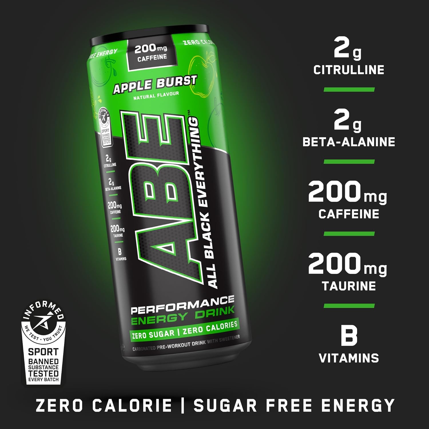 Applied Nutrition Abe Energy Drink Apple Burst 330ml 3