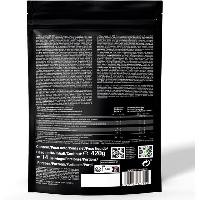 Weider Isolate Whey 100 cmf Chocolate Fondatnt 420g 2