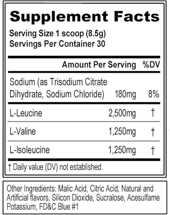 Evlution Nutrition BCAA 5000 BlueRazz 240g 2