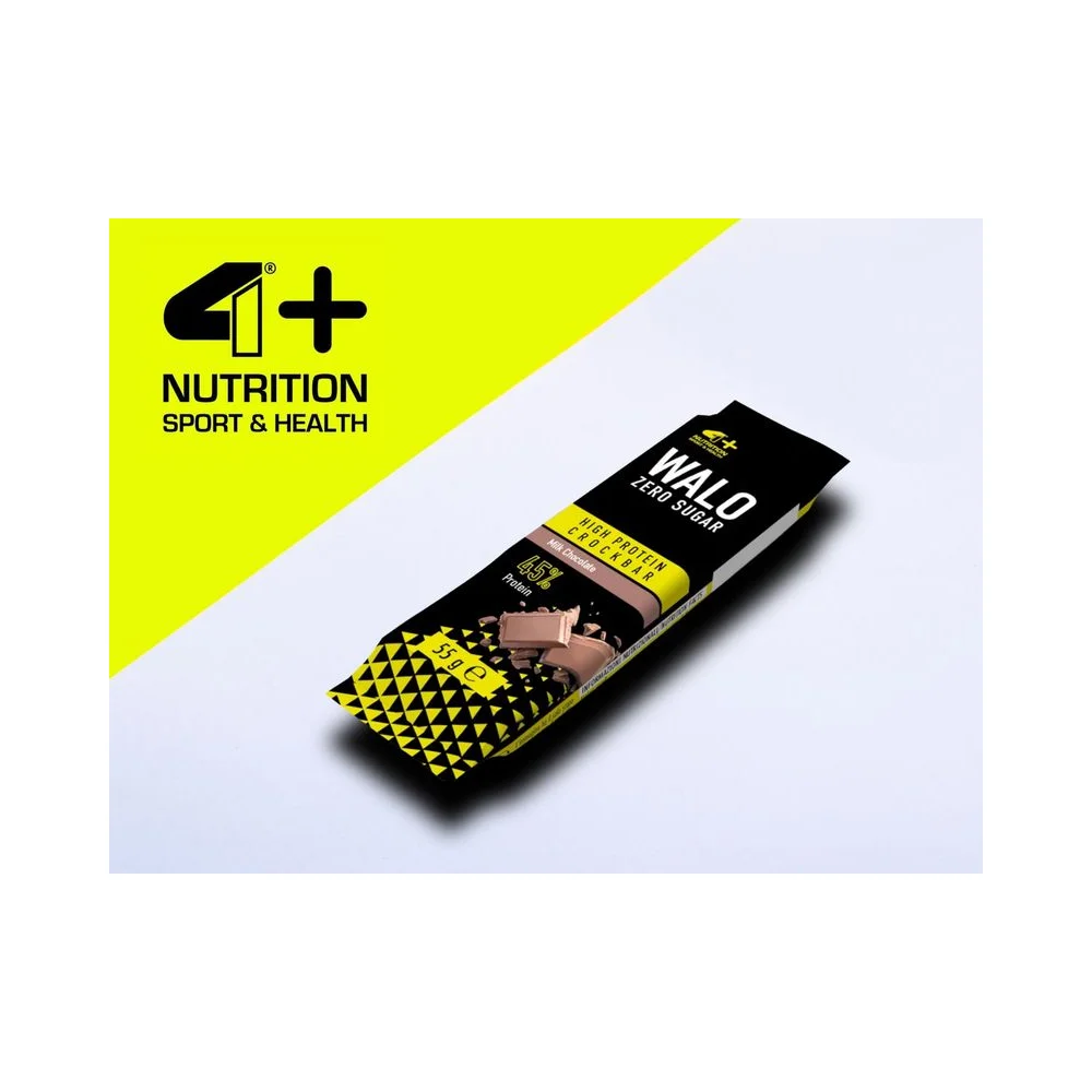 4+Nutrition Walo Zero Sugar 45% Protein Bar 55g Milk Chocolate