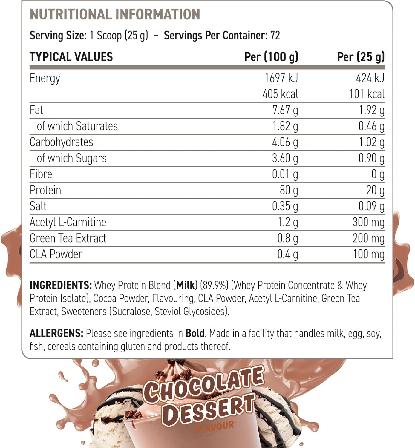 Applied Nutrition Diet Protein 1.8kg Chocolate Dessert 2