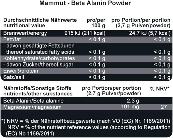 Mammut Beta Alanin Powder 300g  2