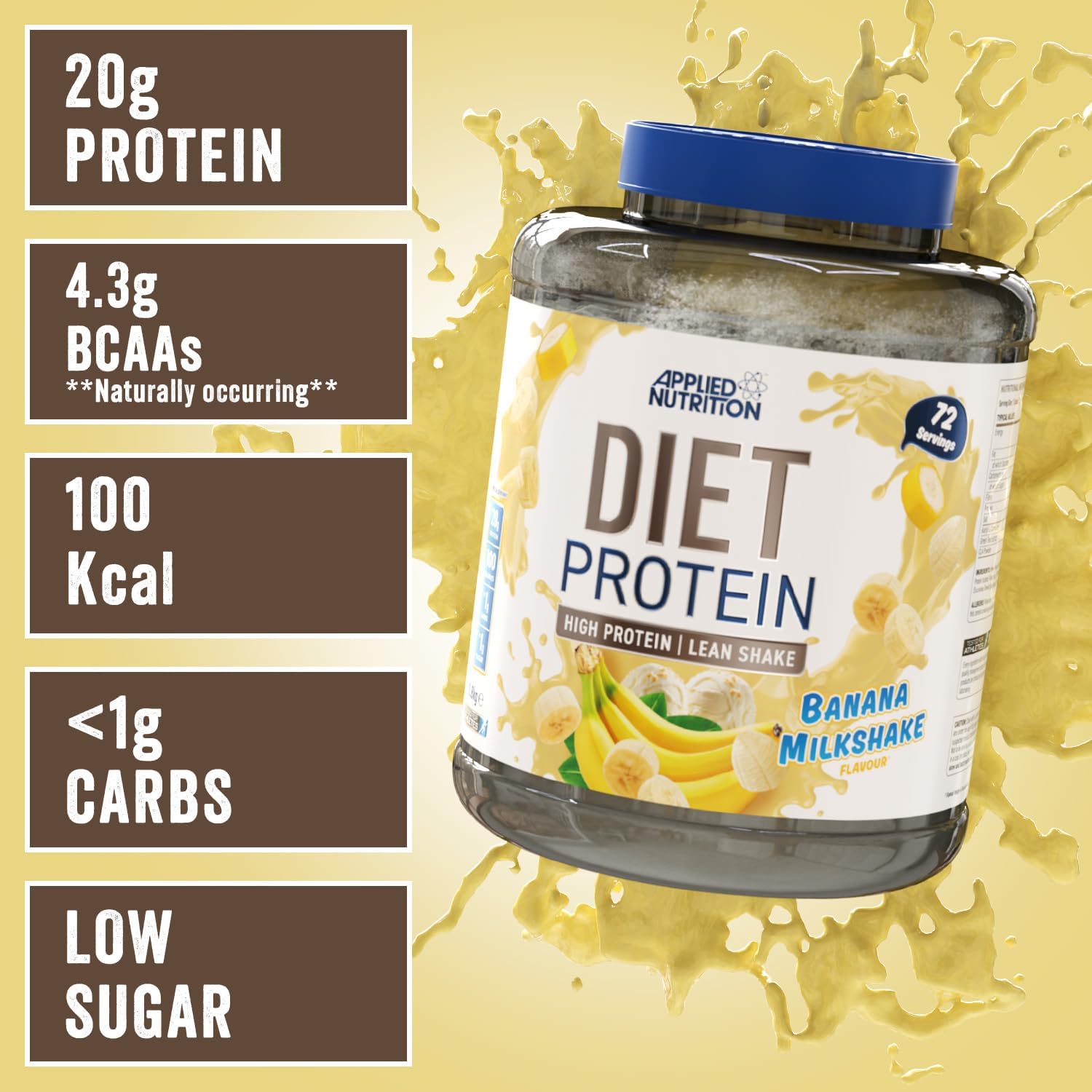 Applied Nutrition Diet Protein 1.8kg Banana Milkshake 3