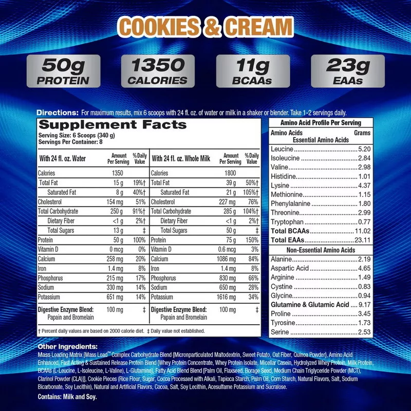 MHP Up Your Mass XXL 1350 2.72kg Cookies Cream 2