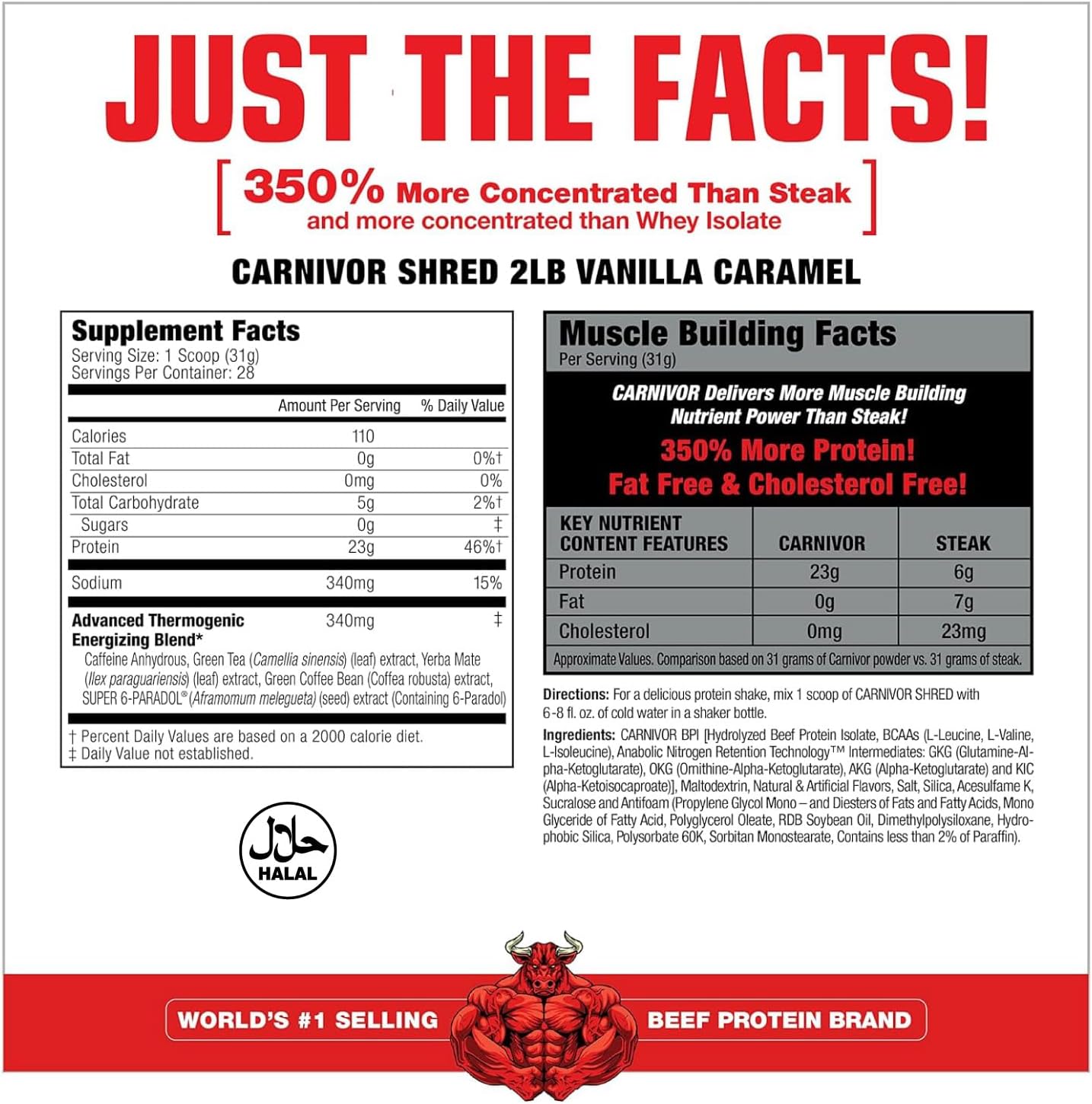 MuscleMeds Carnivor Shred Vanila Caramel 28 serviri 2