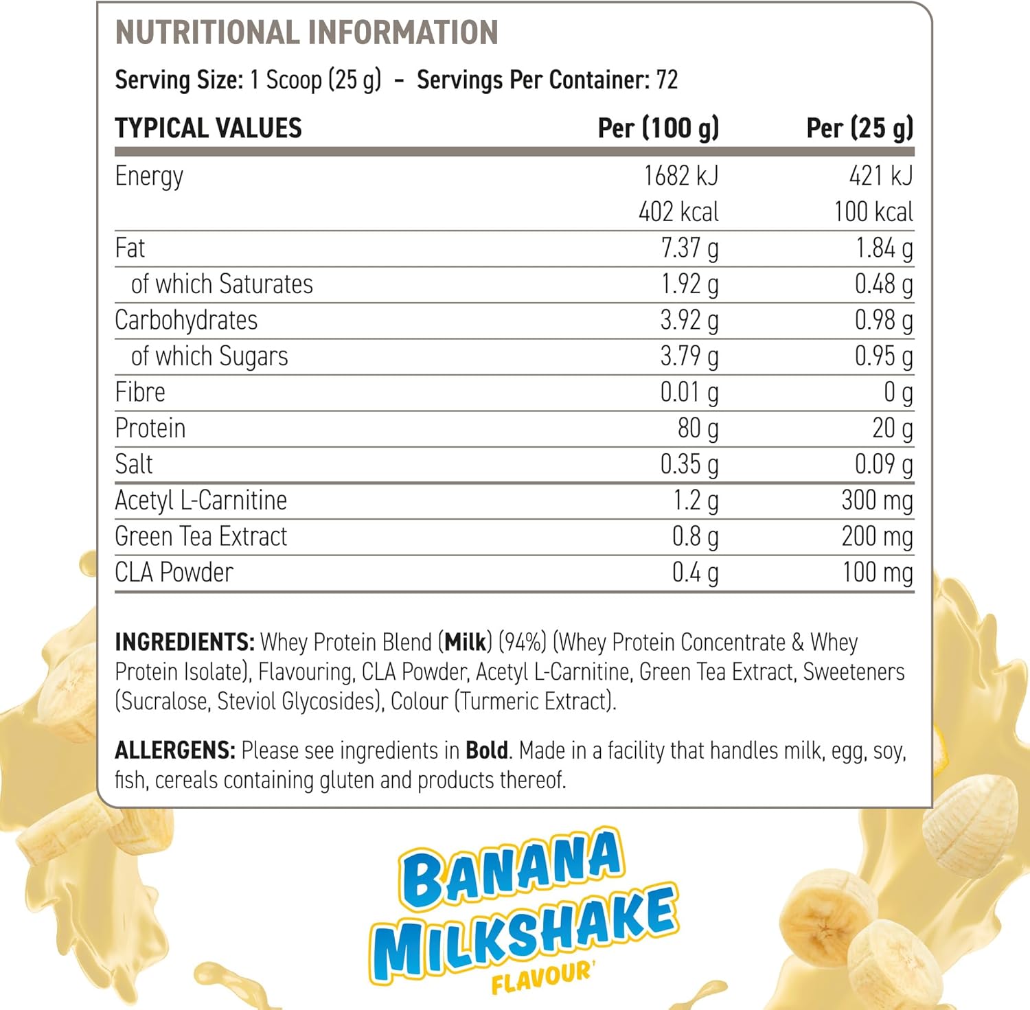 Applied Nutrition Diet Protein 1.8kg Banana Milkshake 2