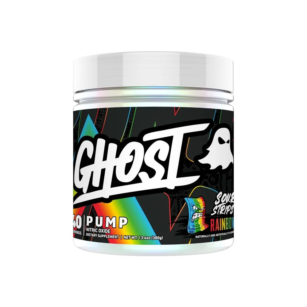 Ghost Pump Nitric Oxide 40 serviri Sour Strips Rainbow Stim Free