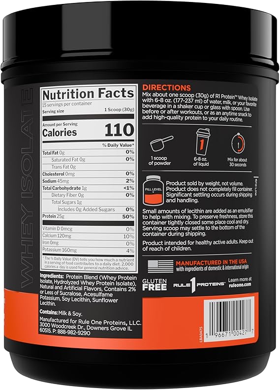 Rule 1 R1 Protein Whey Isolate 15 serviri Vanilla Creme 2