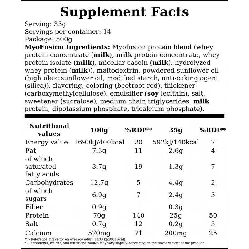 Gaspari Myofusion Advance 500g Chocolate 2