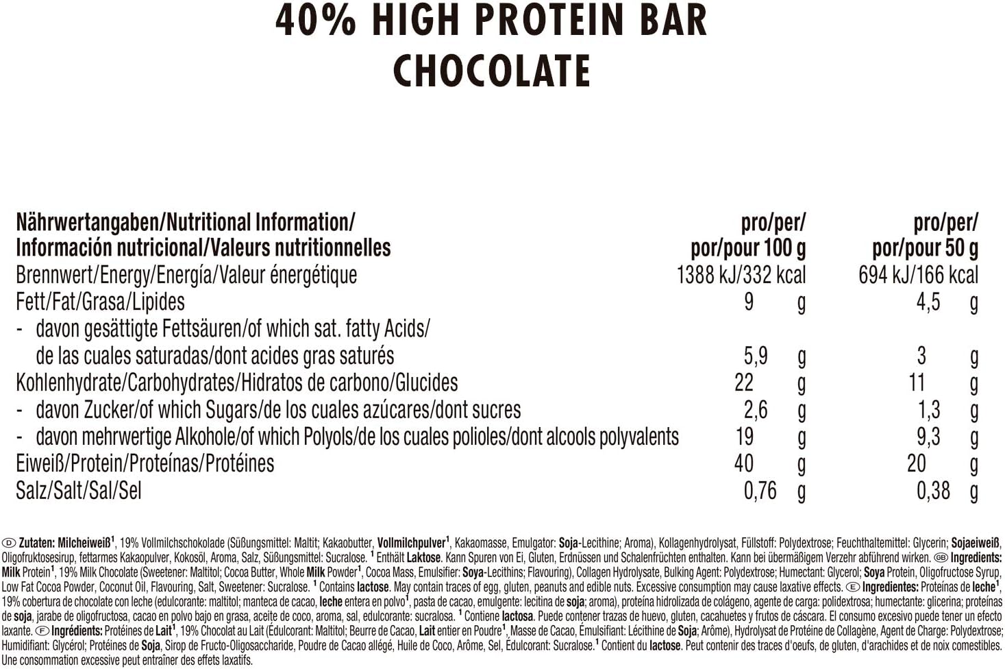 Weider Low Carbs High Protein Bar Ciocolata 50g 2