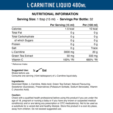 Applied Nutrition L-Carnitine Liquid 3000 Sour Apple 480ml 2