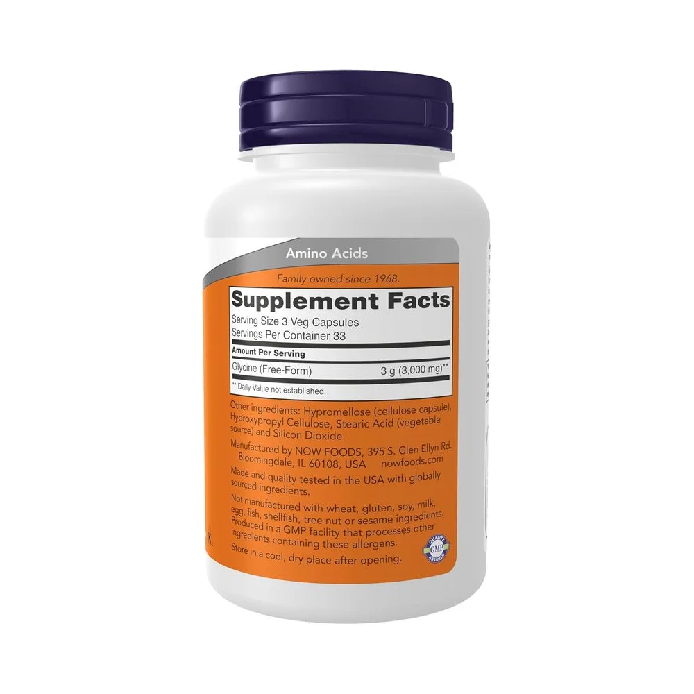 Now Glycine 1000mg 100 vegan capsule 2