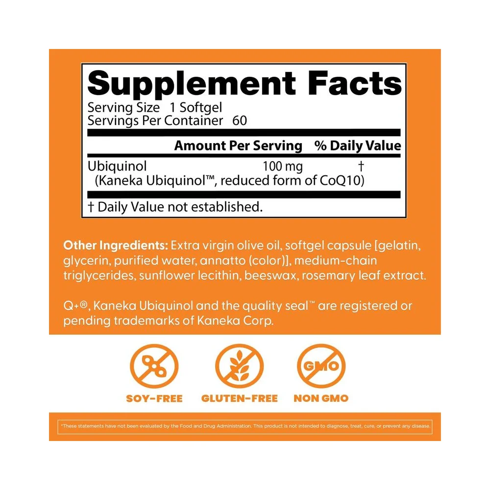 Doctor's Best Ubiquinol with Kaneka 100mg 60 softgel 2