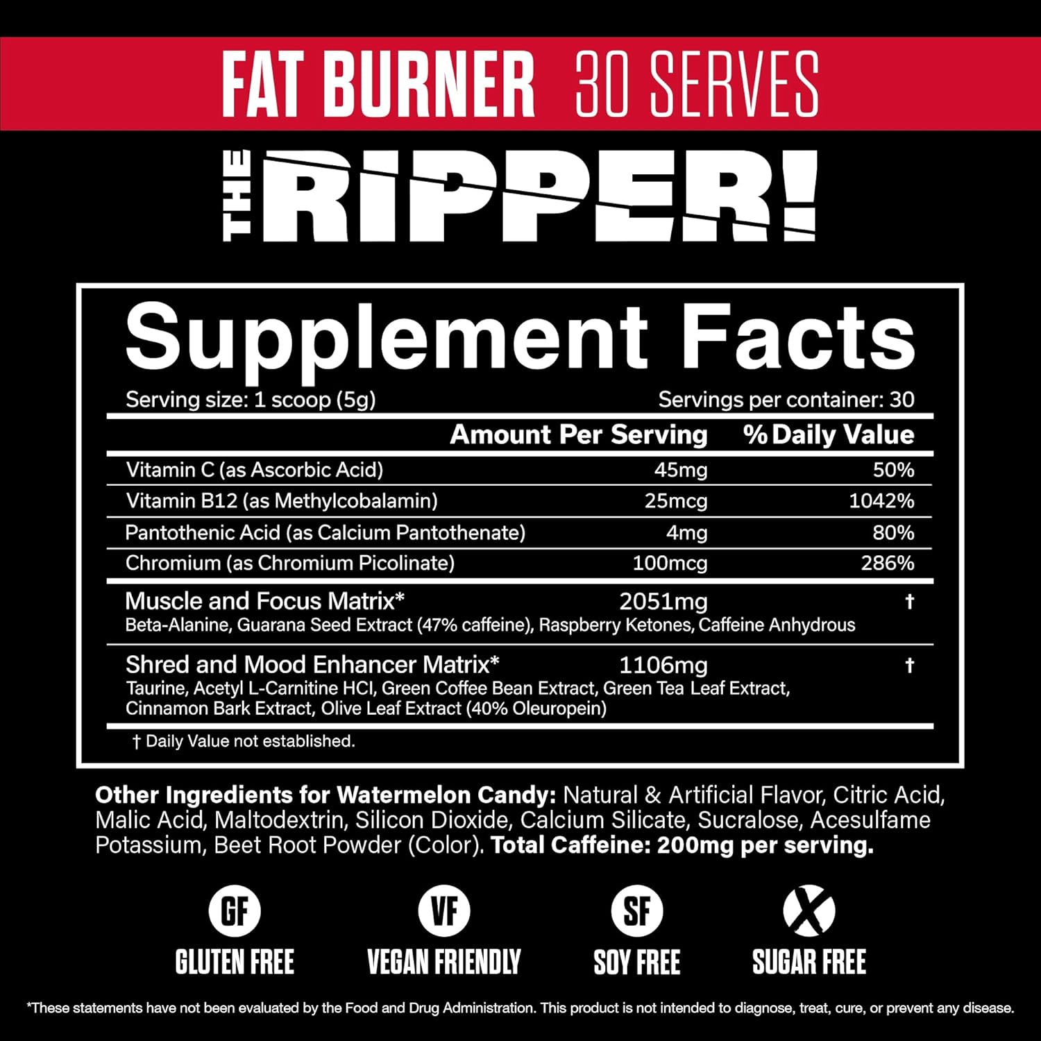Jnx Sports Fat Burner The Ripper 150g Watermelon Candy 2