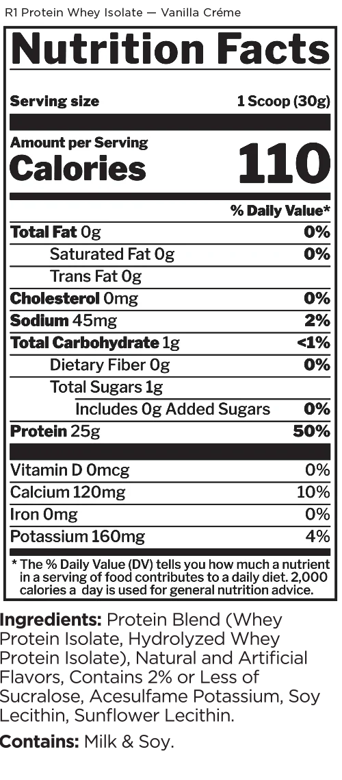 Rule 1 R1 Protein Whey Isolate 15 serviri Vanilla Creme 4