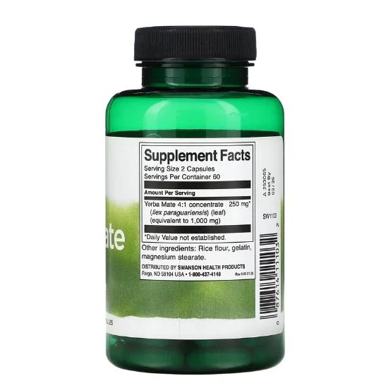 Swanson Yerba Mate 125mg 120caps 2
