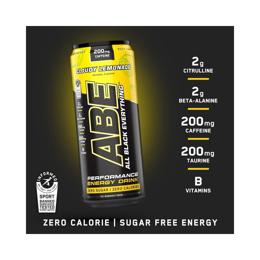 Applied Nutrition Abe Energy Drink Cloudy Lemonade 330ml 3