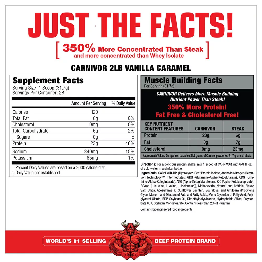 MuscleMeds Carnivor Vanila Caramel 28 serviri 2