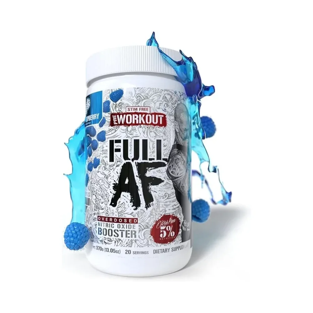 5% Nutrition Full AF Pre-workout Stim Free Blue Raspberry 370g
