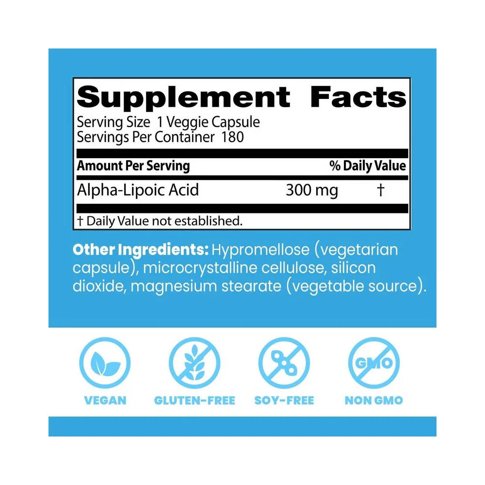 Doctor's Best Alpha-Lipoic Acid 300mg 180 vcaps 2