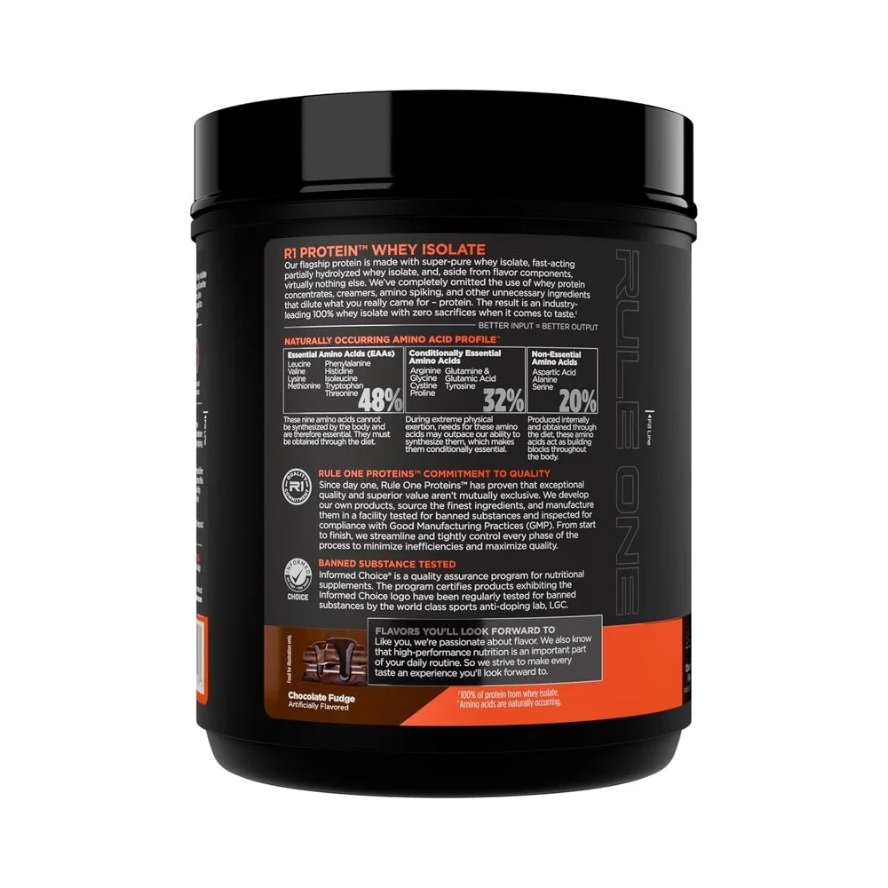 Rule 1 R1 Whey Isolate 14 serviri Chocolate Fudge 3